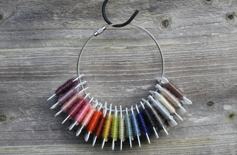 Milburn DK shade samples on bobbins - set of 20 colours