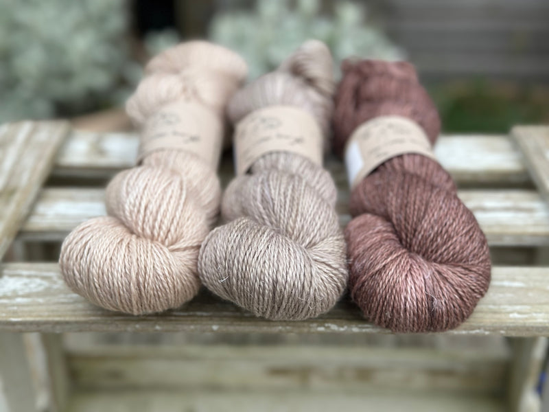 Three colour Keld Twist fingering weight yarn pack - Browns