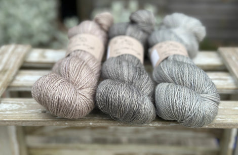 Three colour Keld Twist fingering weight yarn pack - Greys