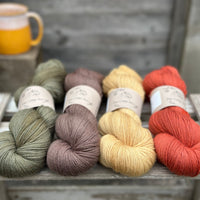 Kismet Sweater yarn pack in hand dyed Oakworth 4ply (100% Polwarth wool)