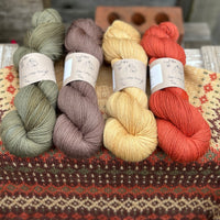 Kismet Sweater yarn pack in hand dyed Oakworth 4ply (100% Polwarth wool)