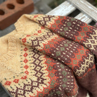 Kismet Sweater yarn pack in hand dyed Oakworth 4ply (100% Polwarth wool)