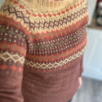 Kismet Sweater yarn pack in hand dyed Oakworth 4ply (100% Polwarth wool)