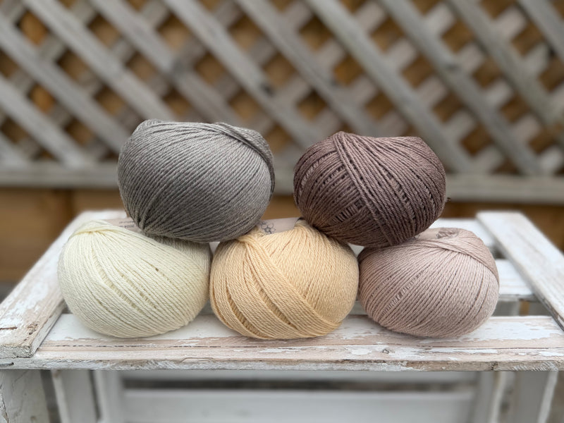 Five colour Milburn 4ply/fingering weight yarn pack -18 (250g)