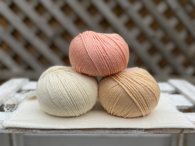 Three colour Milburn DK yarn pack - Peachy (150g)