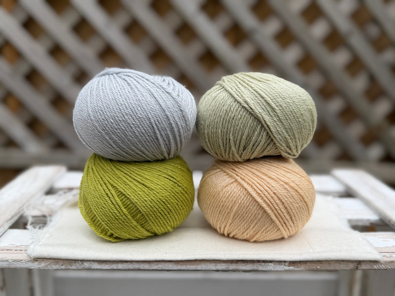 Four colour Milburn DK yarn pack - Cool Greens (200g)