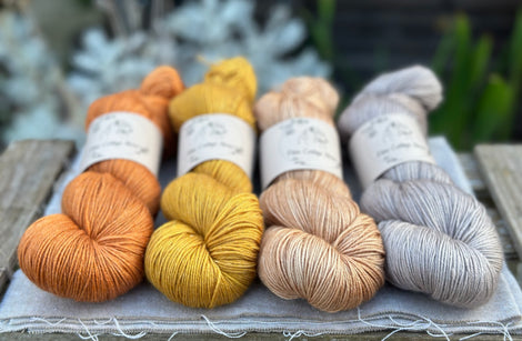 Four colour hand dyed Titus 4ply yarn pack - Autumn Gold