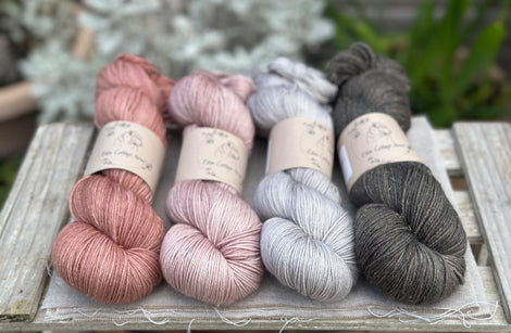 Four colour hand dyed Rosedale/Titus 4ply yarn pack - Soft Pinks