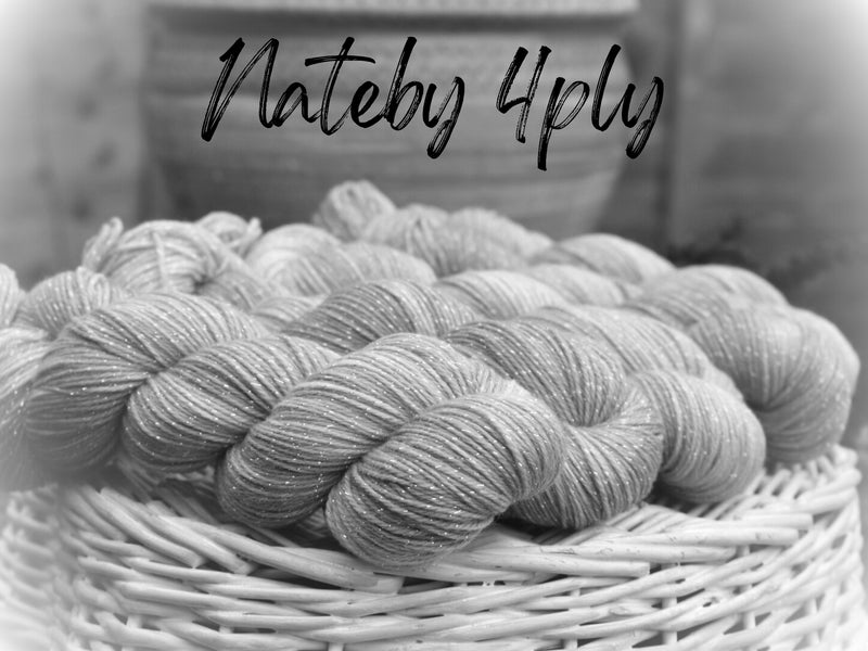 Dyed-to-order sweater quantities - Nateby 4ply (75% superwash merino/ 20% nylon/ 5% silver lurex) hand dyed to order