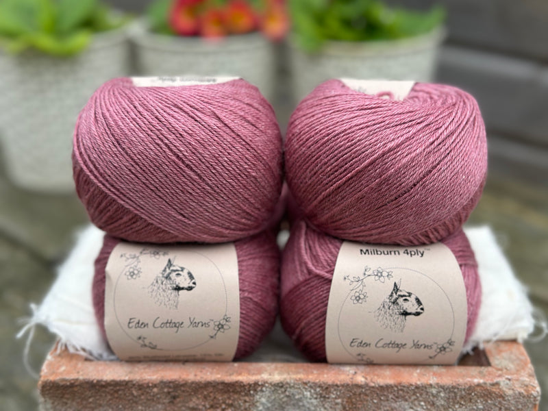 Balls of purple yarn