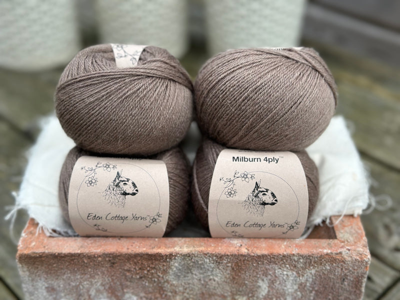 Balls of brown yarn