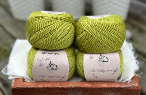 Balls of green yarn