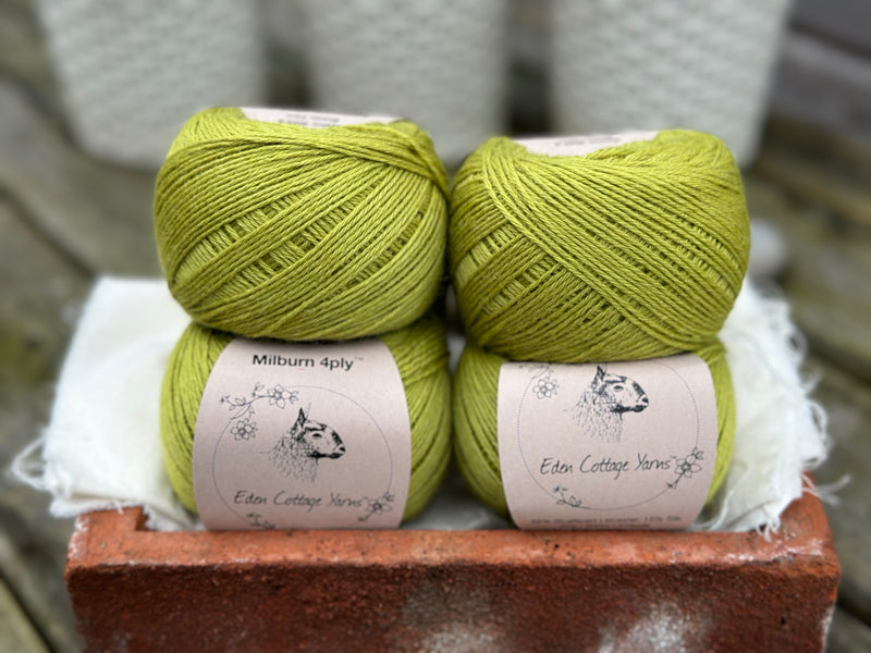 Balls of green yarn