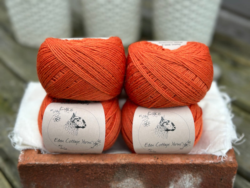 Balls of orange yarn