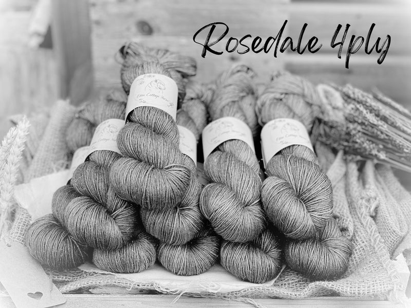 Dyed-to-order sweater quantities - Rosedale 4ply (80% superwash extrafine merino/ 15% nylon/ 5% gold stellina) hand dyed to order