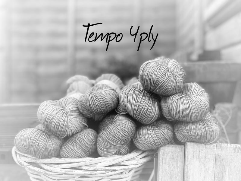 Dyed-to-order sweater quantities - Tempo 4ply (75% superwash merino/25% nylon) hand dyed to order