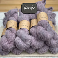 Dyed-to-order sweater quantities - Lowther Lace (75% baby suri alpaca/25% silk) hand dyed to order