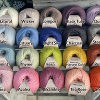 20 shades of MIlburn annotated with the colourway names