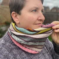 Victoria wearing the Lucky Dip Cowl