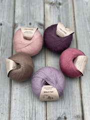 Five colour 4ply yarn packs