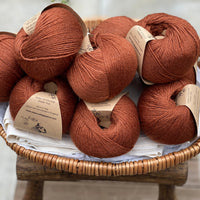 Reddish-brown yarn