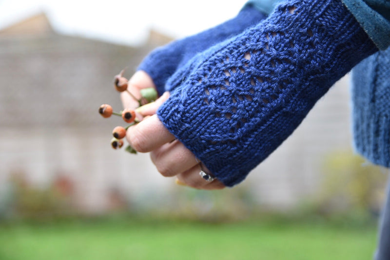 Oakenclough by Victoria Magnus made in Milburn DK colourway Night Sky