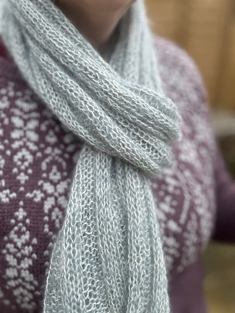 Fuzzy Ribbed Scarf knitting pattern