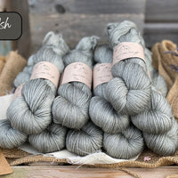 Dyed-to-order sweater quantities - Silverdale 4ply (75% superwash extrafine merino/ 15% nylon/ 10% silver stellina) hand dyed to order