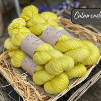 Dyed-to-order sweater quantities - Silverdale 4ply (75% superwash extrafine merino/ 15% nylon/ 10% silver stellina) hand dyed to order