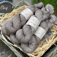 Dyed-to-order sweater quantities - Silverdale 4ply (75% superwash extrafine merino/ 15% nylon/ 10% silver stellina) hand dyed to order