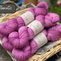 Dyed-to-order sweater quantities - Silverdale 4ply (75% superwash extrafine merino/ 15% nylon/ 10% silver stellina) hand dyed to order