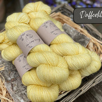 Dyed-to-order sweater quantities - Silverdale 4ply (75% superwash extrafine merino/ 15% nylon/ 10% silver stellina) hand dyed to order
