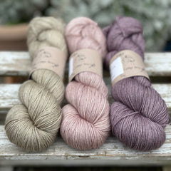 Three colour hand dyed Titus 4ply yarn pack 05