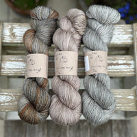 Three colour Keld Twist fingering weight yarn pack - Moors and Neutrals