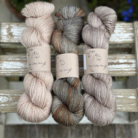 Three colour Keld Twist fingering weight yarn pack - Moors and Light Neutrals