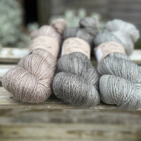 Three colour Keld Twist fingering weight yarn pack - Greys