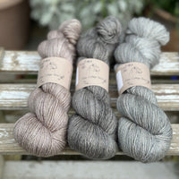 Three colour Keld Twist fingering weight yarn pack - Greys