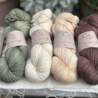 Four colour hand dyed Rosedale 4ply weight yarn pack - Cottage Garden