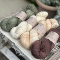 Four colour hand dyed Rosedale 4ply weight yarn pack - Cottage Garden