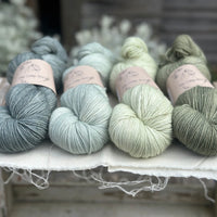 Four colour hand dyed Rosedale 4ply weight yarn pack - Cool Greens