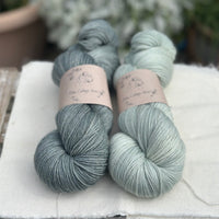 Skein Pair: hand dyed Rosedale 4ply yarn - Hyssop and Silver Birch