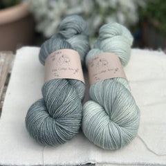 Skein Pair: hand dyed Rosedale 4ply yarn - Hyssop and Silver Birch