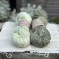 Skein Pair: hand dyed Rosedale 4ply yarn - Sage and Ivy