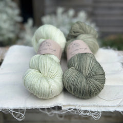 Skein Pair: hand dyed Rosedale 4ply yarn - Sage and Ivy
