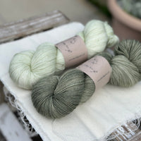 Skein Pair: hand dyed Rosedale 4ply yarn - Sage and Ivy