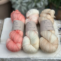 Three colour hand dyed Rosedale 4ply yarn pack - Floral