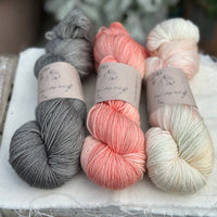 Three colour hand dyed Rosedale 4ply yarn pack - Rockery