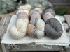 Three colour hand dyed Rosedale 4ply yarn pack - Cream and Grey