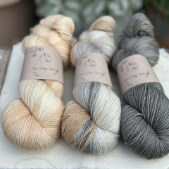 Three colour hand dyed Rosedale 4ply yarn pack - Old Barn
