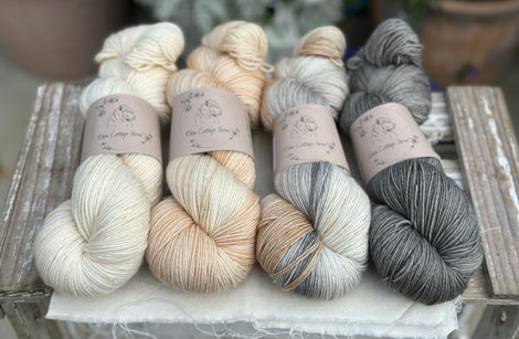Four colour hand dyed Rosedale 4ply weight yarn pack - Old Barn